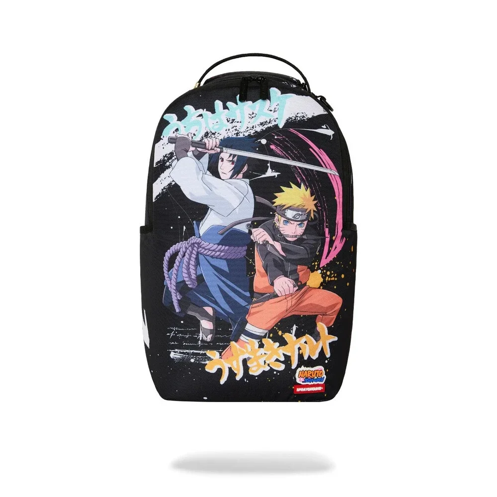 Sprayground Naruto Back To Back Attack Backpack Unisex Black Top Handle SPR310